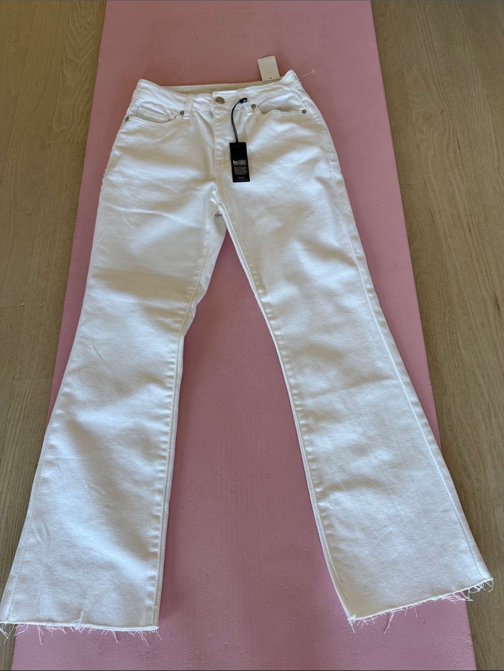 Habitual White Flare Jeans with Raw Hem